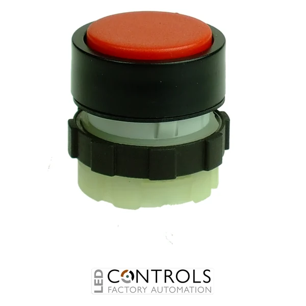 BS3DLRED IMO Illuminable Push Button, Spring Return, Red, Black
