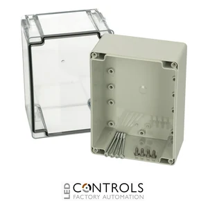 7022731 Fibox PCT 121614 Enclosure, Polycarbonate Clear transparent cover