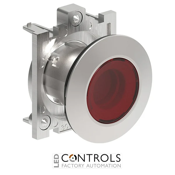 LOVATO LPFBL104 ILL.RED FLUSH MET.FLAT PUSH-BUTTON