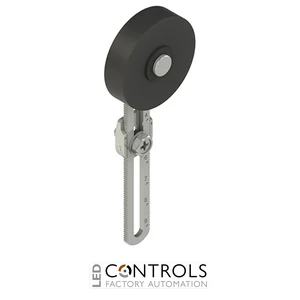 VN A00KP-R5 Pizzato Adjustable length straight metal revolving lever with rubber roller, ? 40 mm