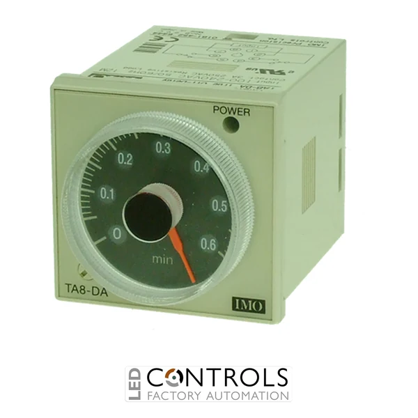 TA8-DA100-230AC IMO Panel Mount Timer 0.06m-12m, Double Pole CO 5A, 8 Pin
