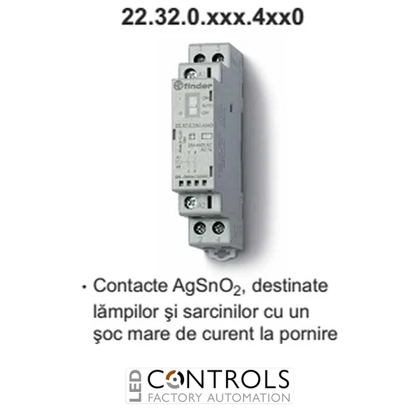 22.32.0.012.4440 Finder contactor 2pole 25A AC/DC 12V all NC