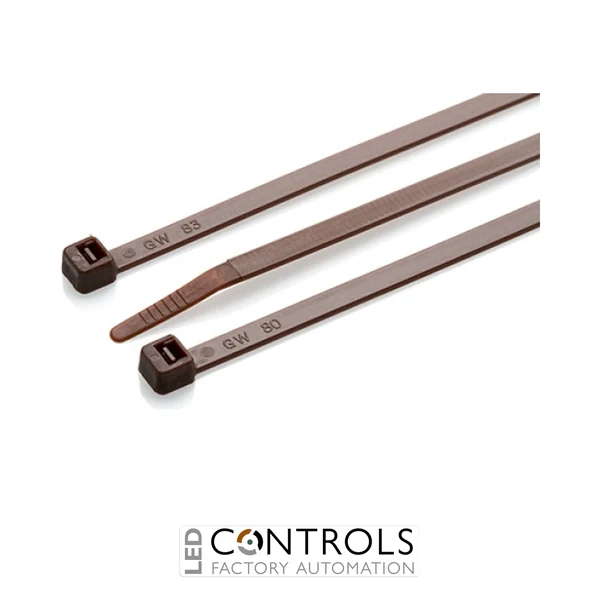 HFC300-BRN Partex non-releasable nylon cable tie, 300mm x 4.8mm, Brown, pack 100