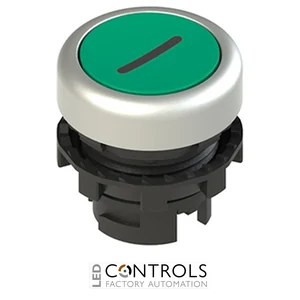 E2 1PL2R429L2 Pizzato Illuminated green flush pushbutton with marking