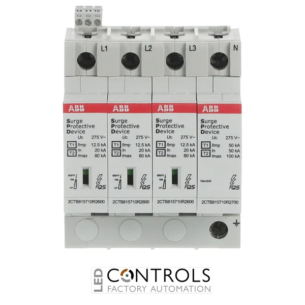 2CTB815710R0700 ABB OVR T1-T2 3N 12.5-275s P TS QS Type 1 + Type 2 Surge Protective Device