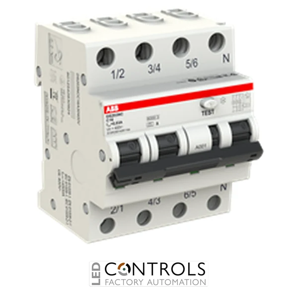 2CSR256140R1164 ABB DS203NC C16 A30 Residual Current Circuit Breaker with Overcurrent Protection RCBO 4 Pole 16A Type C 30mA