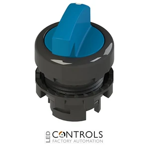 E2 1SL22ACD61AB Pizzato Illuminated long handle selector, 2 positions blue with marking