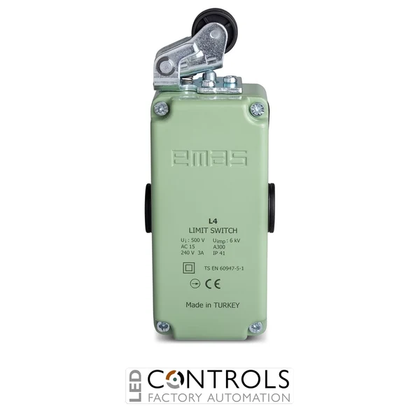 EMAS L4K16MIP111 EMAS L4 SERIES LIMIT SW.-SNP ACT. 2NC+2NO- PL. ROLLER