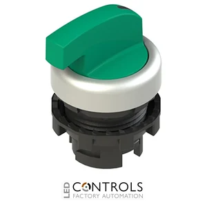 E2 1SL23ACH49AB Pizzato Illuminated long handle selector, 3 positions green with marking