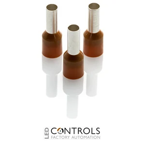 CEF1012F-K Partex single insulated cord end ferrule, 10mm², 12mm barrel, Brown, pack of 1000