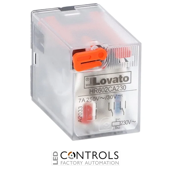 HR602CA230 - INDUSTRIAL RELAY 2C/O 7A 230VAC + LED
