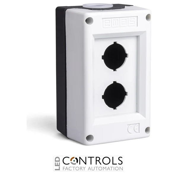 EMAS PK2BOS EMAS PLASTIC CNTRL BOX 2 HOLES GRAY-BLACK EMPTY