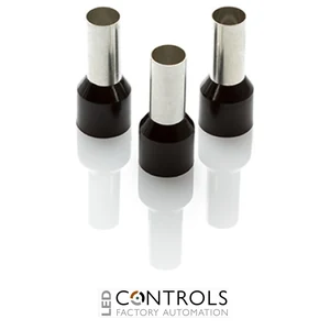 CEF25016F-K Partex single insulated cord end ferrule, 25mm², 16mm barrel, Black, pack of 1000