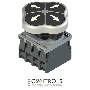 E2 AC-DXBC2000 Pizzato Quadruple pushbutton complete unit with fixing adapter and contacts