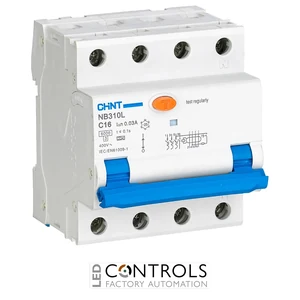 nb310l-3n-b40 chint rcbo 40a b curve type a 30ma 3 pole + neutral