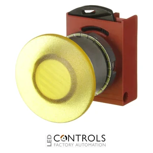 1SFA184553R9103 ABB P9MEM4GL Yellow 40 mm Illuminated Momentary Mushroom Pushbutton - image 3