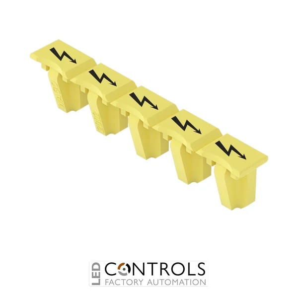 2002-115 Wago Protective warning marker;for 5 terminal blocks;with high-voltage symbol, black;yellow