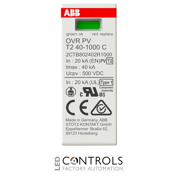 2CTB802402R1000 ABB OVR PV T2 40-1000 C Type 2 PV Surge Protection Cartridge