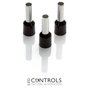 CEF618G-C Partex single insulated cord end ferrule, 6mm², 18mm barrel, Black, pack of 100