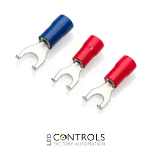 BFS43 Partex Spade Terminals (Forks), M4 - Flanged, Blue, pack 100