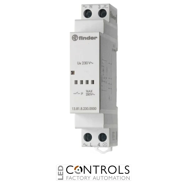 13.81.8.230.0000 Finder step relay din rail mount 1pole 16A 230V