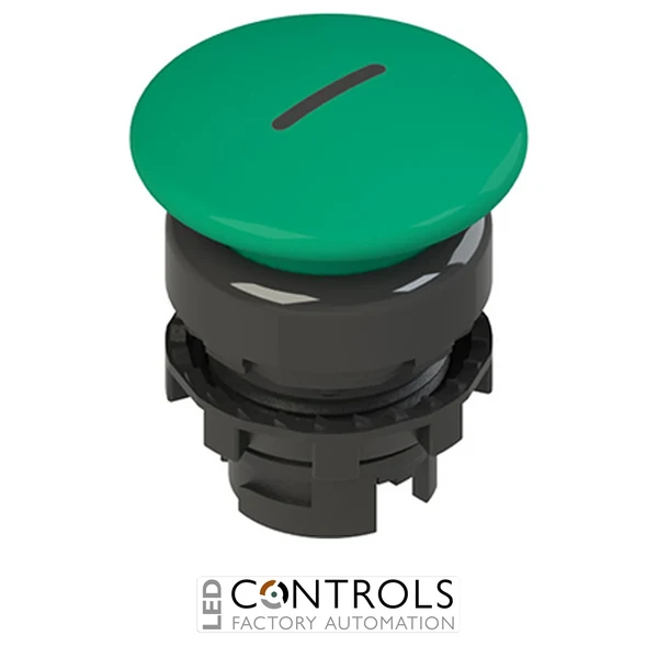 E2 1PU2F441L2 Pizzato Spring-return green mushroom pushbutton with marking