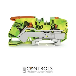 2116-5207 Wago 2-conductor ground terminal block;with lever and push-button;16 mm²;green-yellow