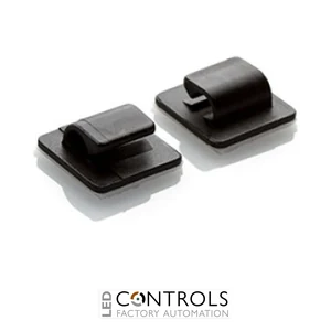 R161B/1 Partex Self Adhesive Cable Clips, 16 x 16mm - Bundle Dia. 4mm - 5mm, Black, pack 100