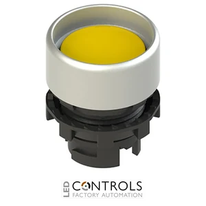 E2 1PU2P5290-T6 Pizzato Spring-return yellow booted pushbutton