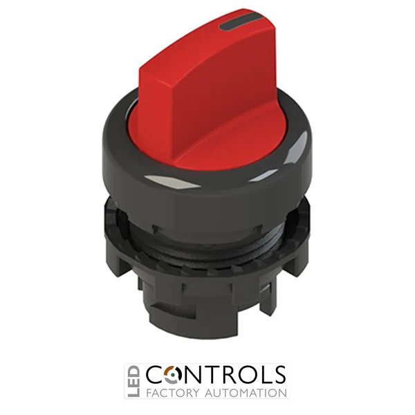 E2 1SL13ACH31AB Pizzato Illuminated short handle selector, 3 positions red with marking