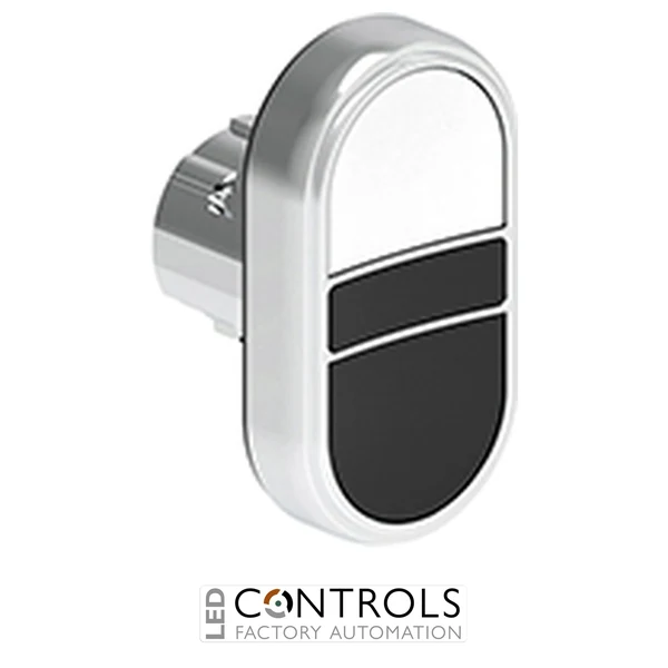 LOVATO LPSB7114 WHITE/BLACK DOUBLE TOUCH MET.BUTTON