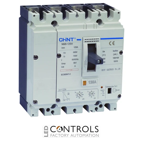 nm8-125s-4p-100a chint 100a 4p adjustable thermal mccb