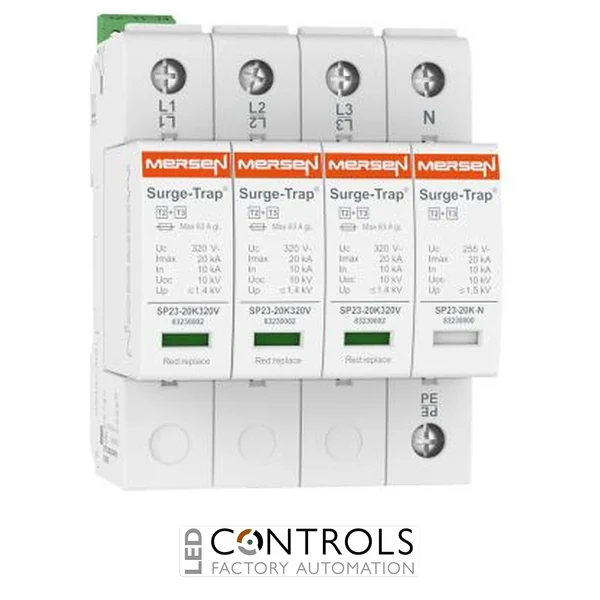 Mersen Surge Protector Type 2+3 SPD 2 Pole 230 Volt 10KA TT Remote Indication