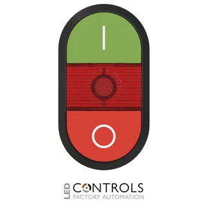 1SFA611142R1101 ABB MPD13-11R Illuminated Green/Red Double Pushbutton with Red Indicator