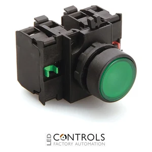 EMAS CP305DY EMAS CP FLUSH PUSH BUTTON SPRING RET. 2NO+2NC GREEN