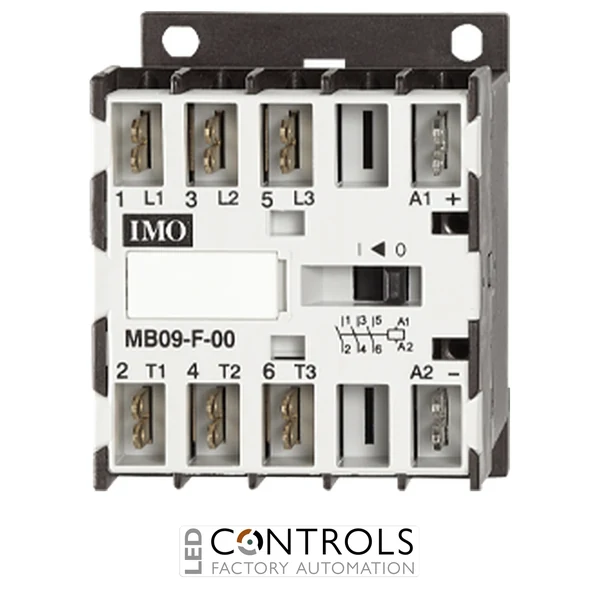 MB09-F-0124 IMO Mini Contactor 3 Pole Open 4kW 9A AC3, Fast-On Connections