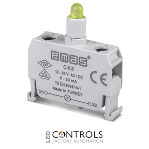 EMAS CK8 EMAS C SIGNAL BLOCK YELLOW LED 12-30 V AC/DC FOR CONTROL BOXES