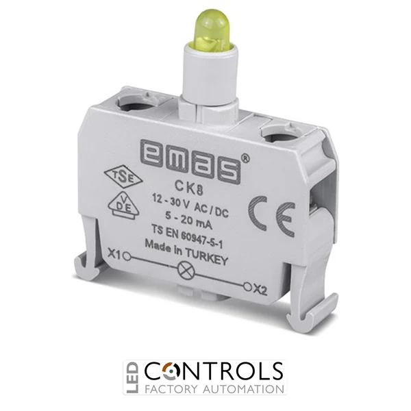 EMAS CK8 EMAS C SIGNAL BLOCK YELLOW LED 12-30 V AC/DC FOR CONTROL BOXES