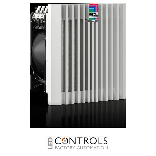 SK3238.800 Rittal SK Blue E+ Fan-And-Filter Unit, Emc, 53/64 MÂ³/H, 230 V, 1~, 50Â Hz/60Â Hz, WxHxD 148.5 X 148.5 X 82.5 mm, Ral 7035