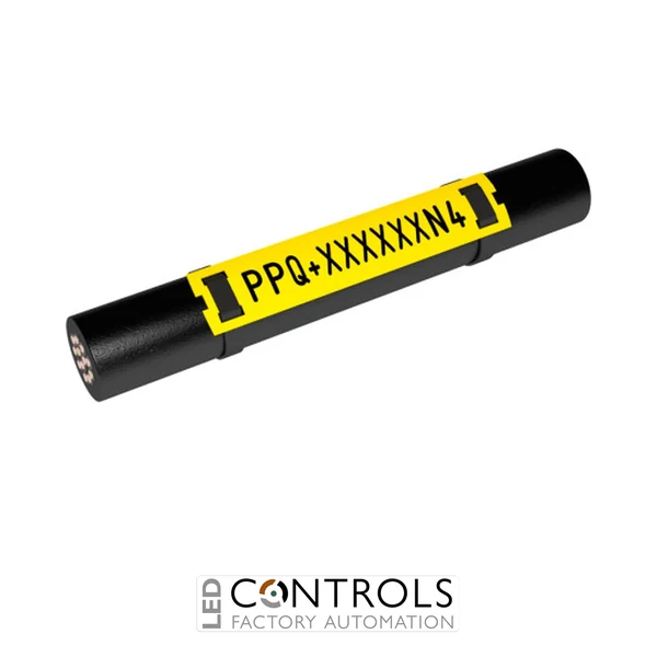 PPQZ10080DN4 Partex halogen-free PPQ cable-tie marker, 10 x 80mm, Yellow, pack 250 markers / 20m roll