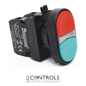 EMAS CP102K20KY EMAS CP DBL HEAD PUSH BUTT W ADAP DBL CIR RED GREEN