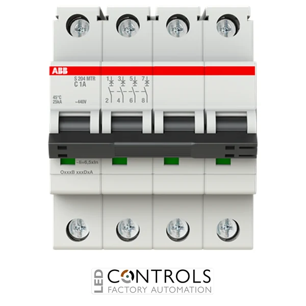ABB S204MTR-K2 MCB - 4P - K Curve - 2A - 10kA