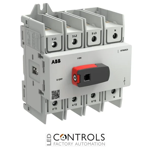 1SCA162572R1001 ABB OT80G3-4BSN2 OT Plus 4 Pole 80A Panel Mounted Switch Disconnector
