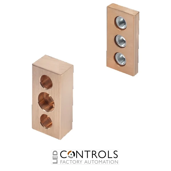 SV9676.520 Rittal Contact maker E-Cu WH: 100x20mm for 2 strands (Flat-PLS)