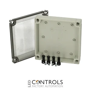 6012907 Fibox PC 125/35 LT Enclosure, Polycarbonate Low base, smoked transparent cover