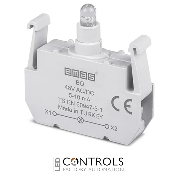 EMAS BQ EMAS B CONTACT BLOCK WITH WHITE LED 48 V DC/DC