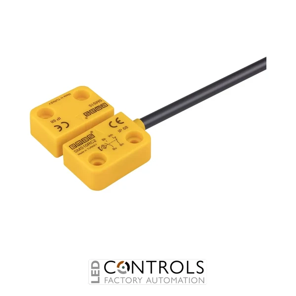 EMAS SMS10RC2-S15 EMAS SMS RIGHT EXIT 1NC+1NO 5MM SENSE W/O LED 2MT CABLE 22MM RECTANGULAR MAGNETIC SWITCH