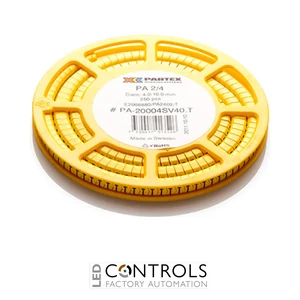 PA2-CBY Partex PA2 Slide-on, chevron cable marker, size D, 4.0–10.0mm cable, Black on Yellow, Disc