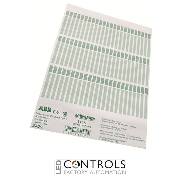 2CPX031570R9999 ABB ZA79 Labelling System Legend for 72 Devices PLE