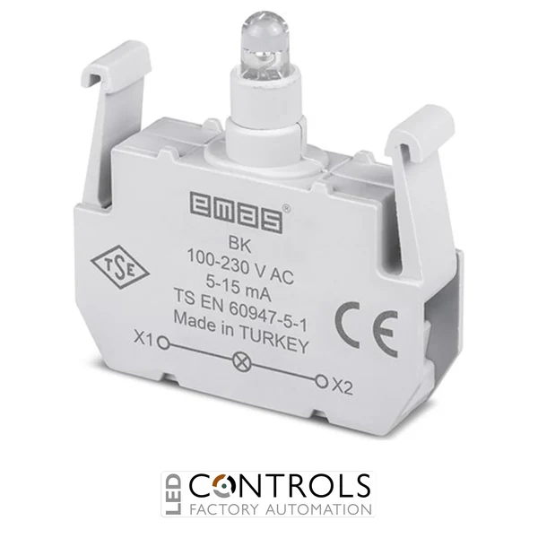 EMAS BK EMAS B CONTACT BLOCK RED LED  100-230 V AC/DC